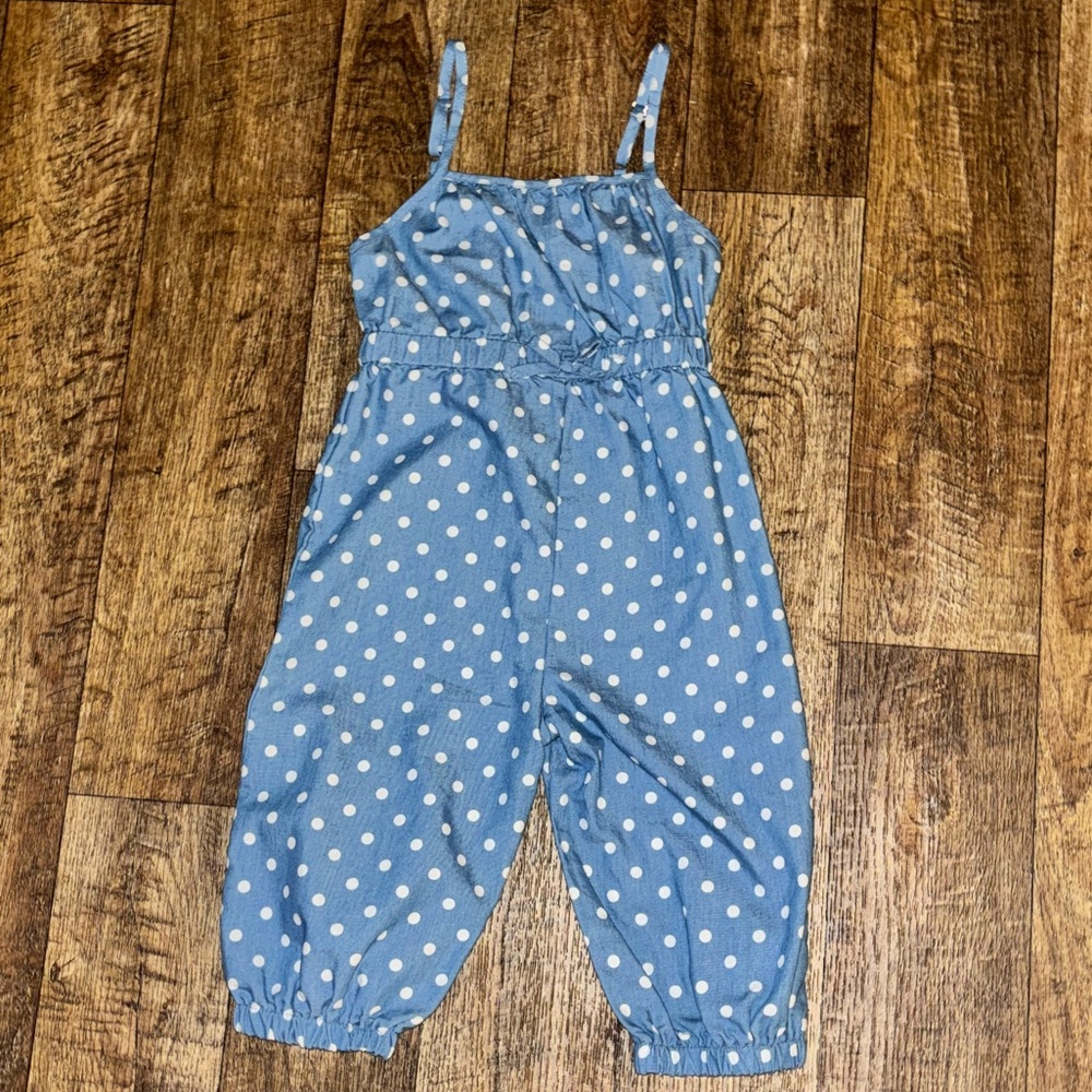 Denim Polka Dot Jumpsuit Outfit